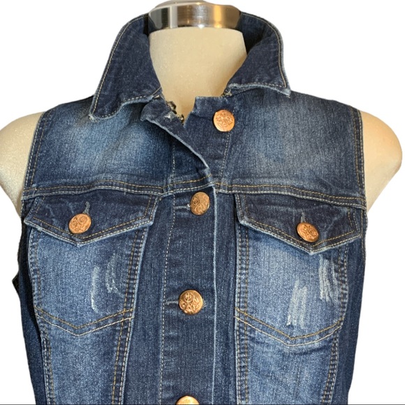 UK2LA Blue Jean Jacket Vest Size L - Picture 4 of 11
